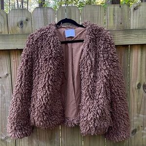 BERSHKA Faux Sheep Fur Fun Jacket size Medium
